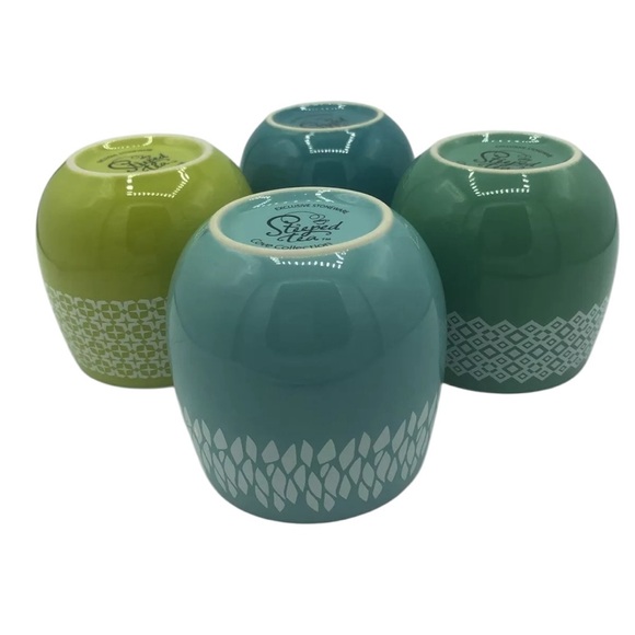 Set of 4 Steeped Tea Cove Collection Stoneware Tea Cups - Picture 3 of 6